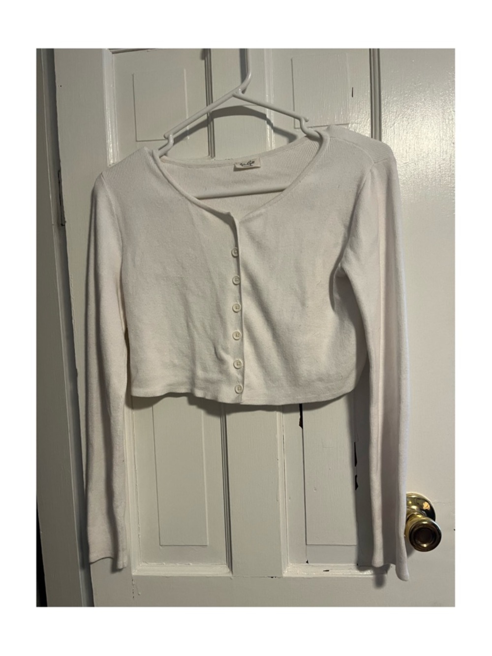 Brandy Melville John Galt White Cropped Cardigan